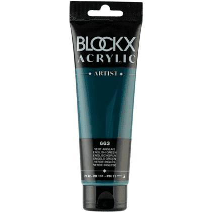 Краски акриловые "Blockx", 663 английская зеленая, 120 мл