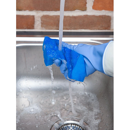 Губка хозяйственная для уборки помещений HQ Profiline, 14х6,3х4,5 см, 1 шт/упак, синий - 13