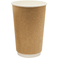 Стакан картонный 400 мл, 18 шт, 2 слоя, крафт ECO