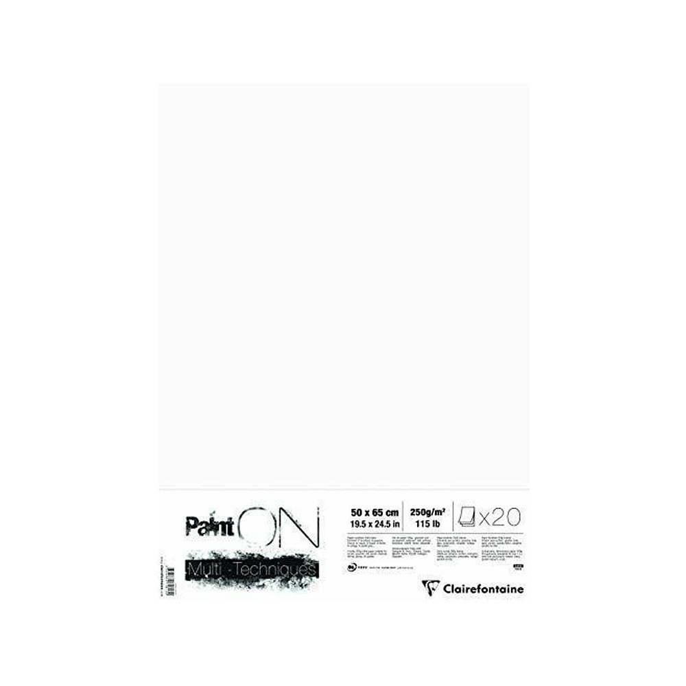 Бумага для смешанных техник "Paint'On", 50x65 см, 250 г/м2, белый