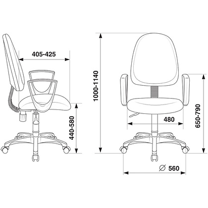 Кресло для персонала Бюрократ "Престиж+ CH-1300N/OR-16", кожзам, пластик, черный  - 5