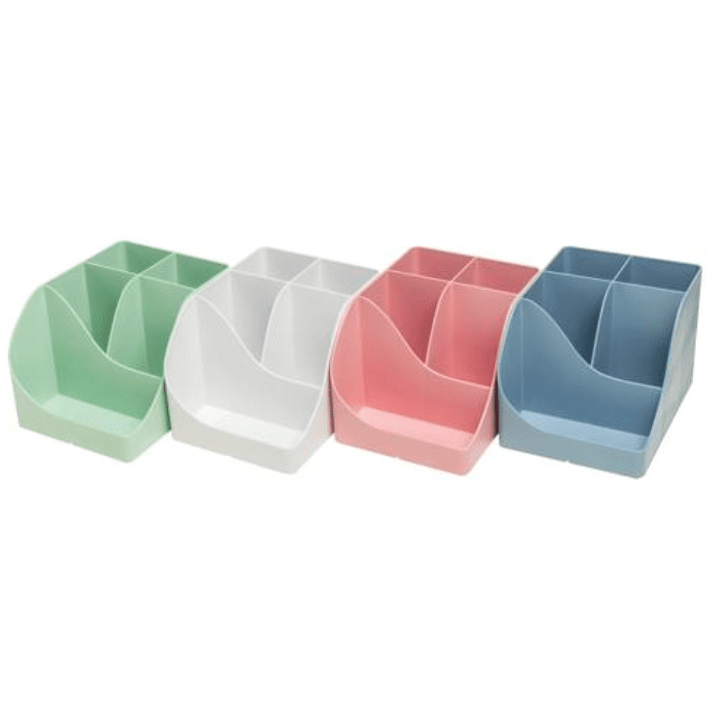 Подставка для ручек "Autentik", пластик, 5 делений, сине-серый - 7