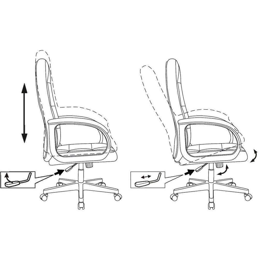 Кресло для руководителя Бюрократ "CH 002 Fabric", ткань, пластик, черный - 9