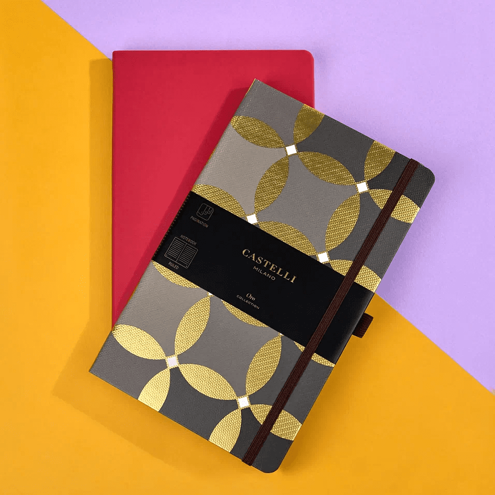 Блокнот Castelli Milano "Oro Circles", А5, 120 листов, линейка, серый, золотистый - 5