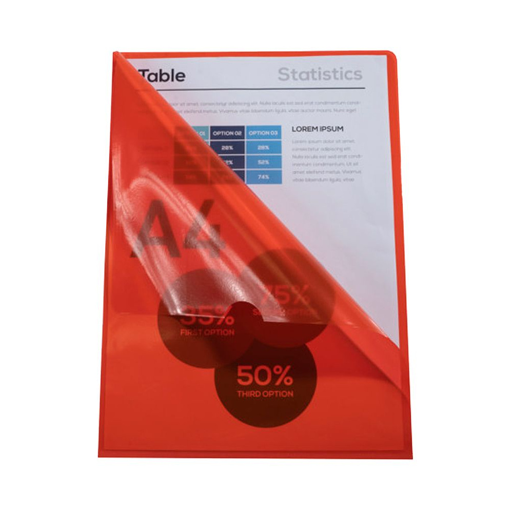 Папка-уголок "Exacompta", А4, 130 мк, прозрачный, красный - 3