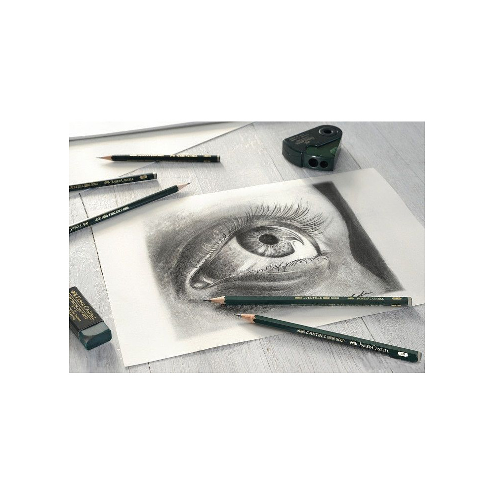 Набор карандашей чернографитных "Castell 9000", HB-8B, 6 шт., в металлической коробке - 4