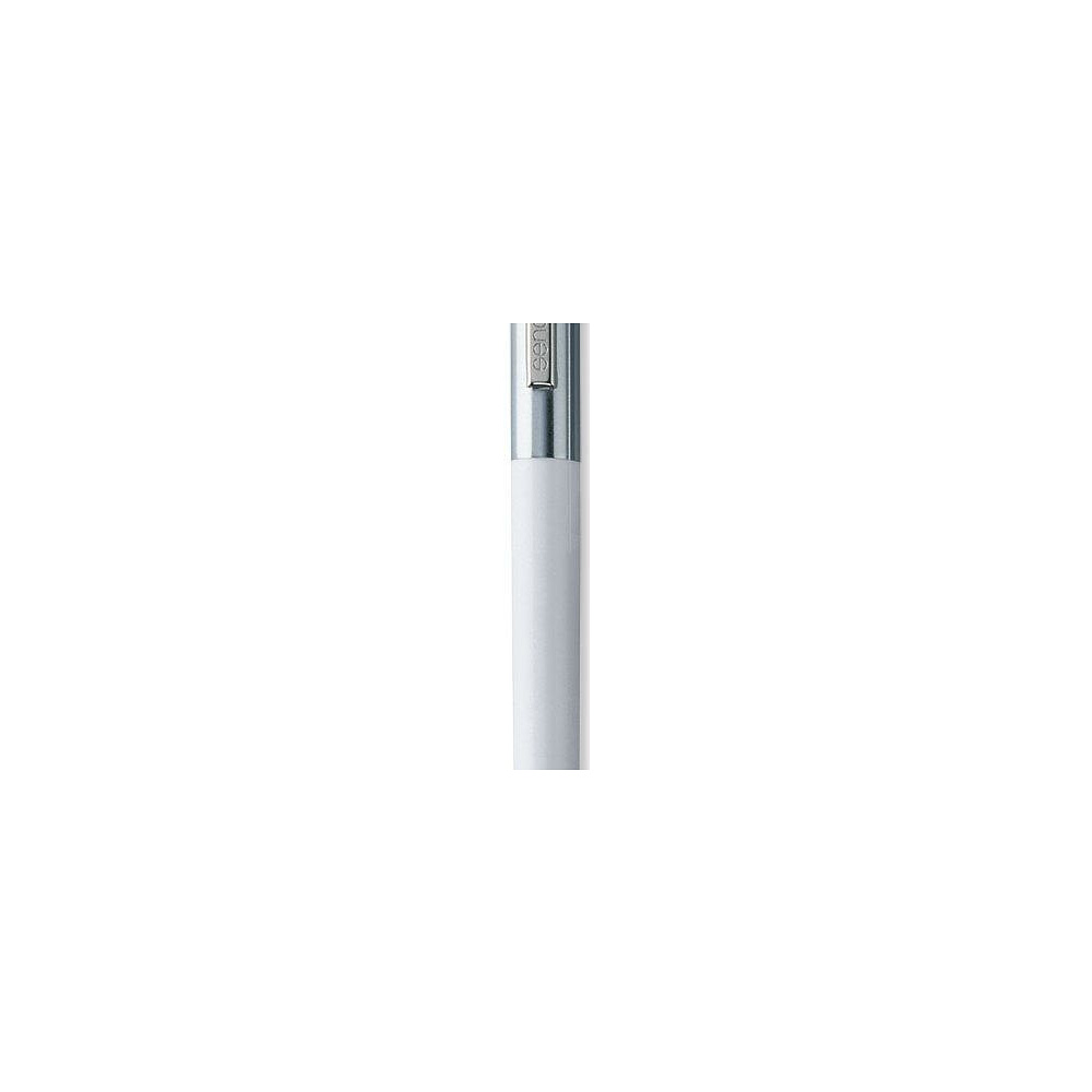 Ручка шариковая автоматическая "Senator Point Metal", 1.0 мм, белый, серебристый, стерж. синий - 3