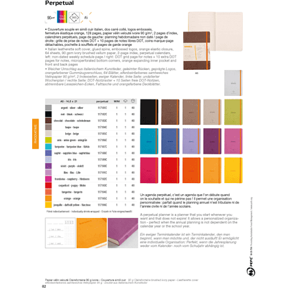 Еженедельник недатированный "Rhodiarama Perpetual", А5, 64 листа, коричневый - 5