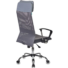 Кресло для руководителя "Бюрократ KB-6SL", сетчатая ткань, хром, серый