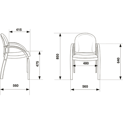 Стул Бюрократ "ДЖУНО", экокожа, черный, дерево - 5