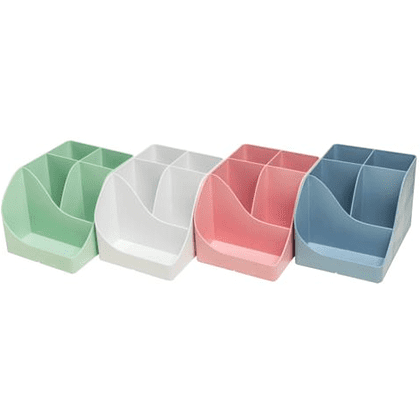 Подставка для ручек "Autentik", пластик, 5 делений, сине-серый - 7