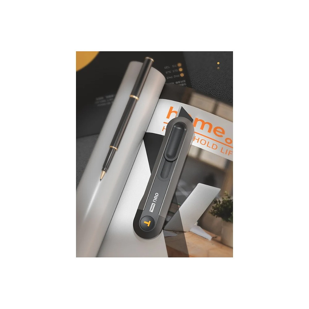 Набор ножей строительных Deli HS EHT4003, 3 шт (ножи 9мм/18мм/трапеция), Soft Touch, черный - 25