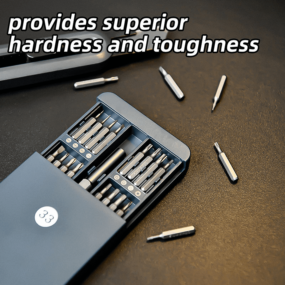 Отвертка ударная с набором бит Deli YS EDL241033, 33 штуки, металлический кейс - 3