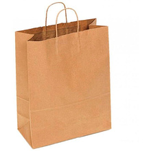 Пакет бумажный 320х200х370 Крафт 70, с кручеными ручками