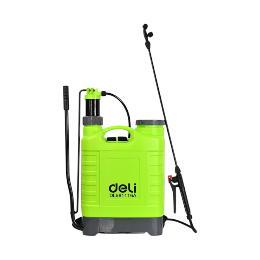 Опрыскиватель садовый помповый Deli GS EDL581116A, 16 л, ранцевый, зеленый, черный