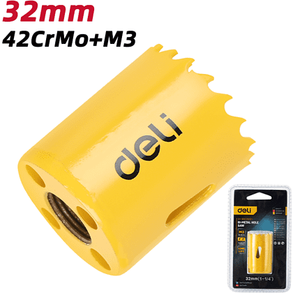 Коронка биметаллическая Deli YS EDH-SKK032-E1, 32 х 38 мм, М14 - 2