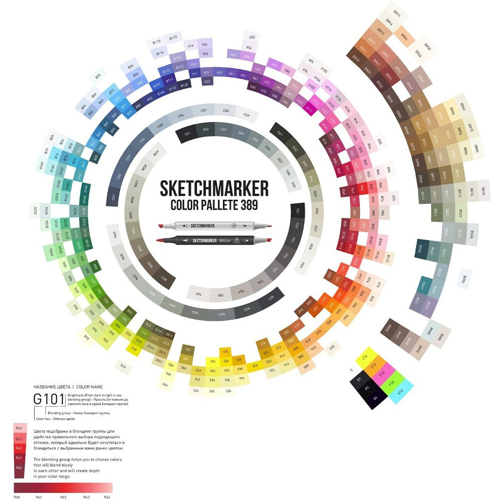 Маркер художественный "Sketchmarker", двухсторонний, BR22 светлый коричневато-красный - 3