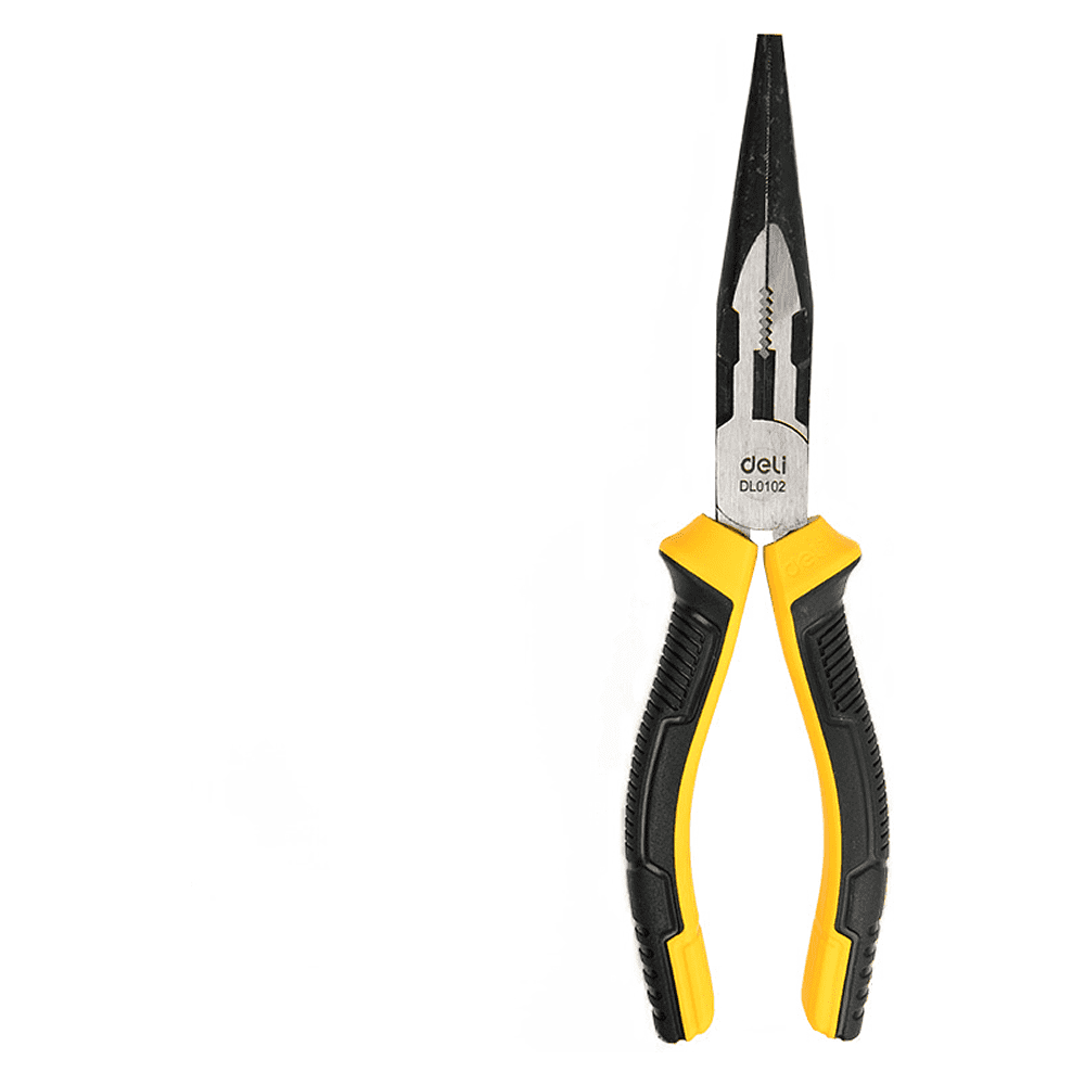 Длинногубцы Deli YS EDL0102, 200 мм, 2-х компонентные рукоятки