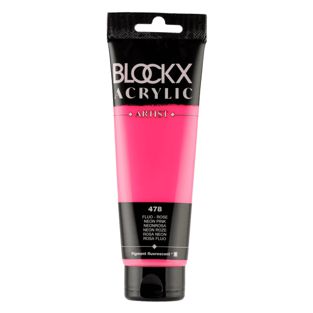 Краски акриловые "Blockx", 478 неоновый розовый, 120 мл