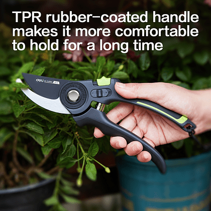 Секатор садовый Deli GS EDL-YL0004, 216 мм, SK5, черный - 8