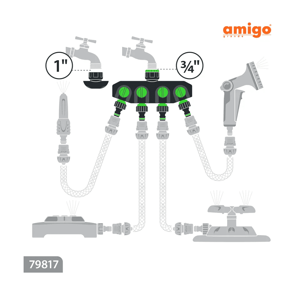 Разделитель потоков "Amigo Grande 79817", 3/4-1", четырехканальный - 5