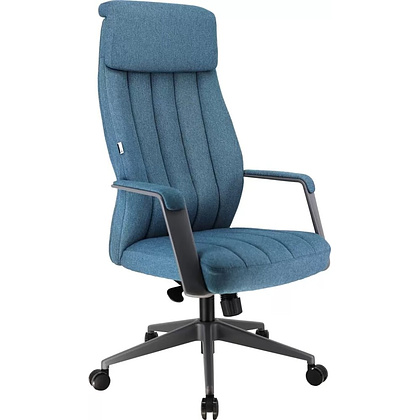 Кресло компьютерное EVERPROF Shanghai, ткань, синий, металл, корпус черный