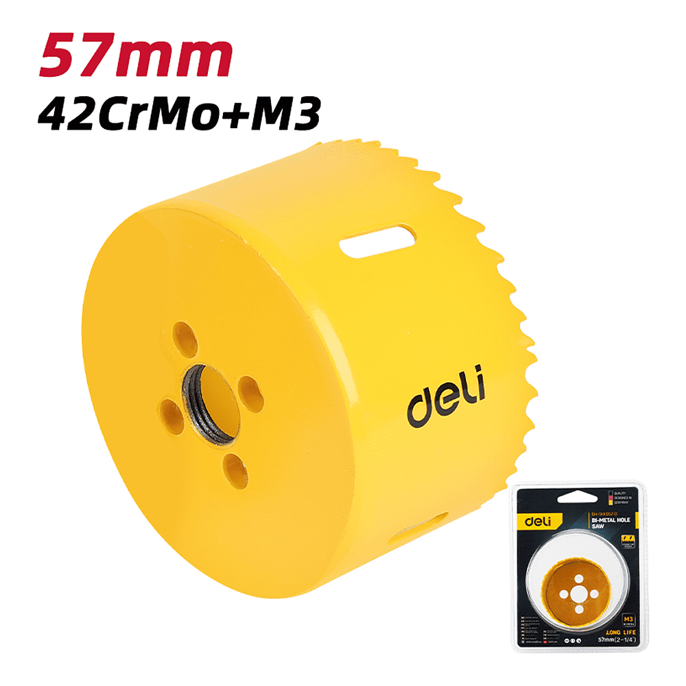 Коронка биметаллическая Deli YS EDH-SKK057-E1, 57 х 38 мм, М14 - 2