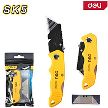 Нож строительный складной Deli YS EDL006K, 19 мм, трапеция