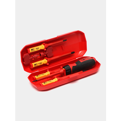 Набор отверток диэлектрических Deli YS DL510107, 7 предметов, красный, желтый - 2