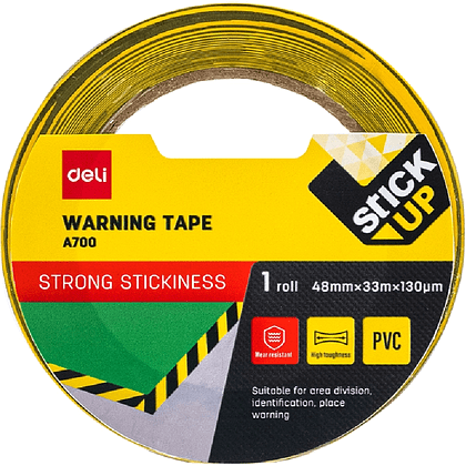 Клейкая лента разметочная Deli "Stick up Strong", 4.8x33 см/м, желто-черный