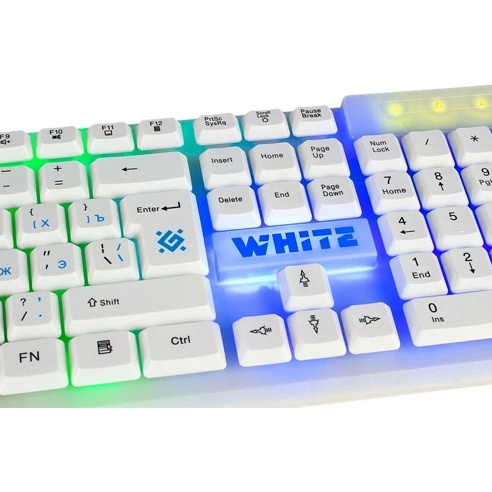 Клавиатура Defender "White Rainbow GK-172 RU", USB, проводная, белый - 2