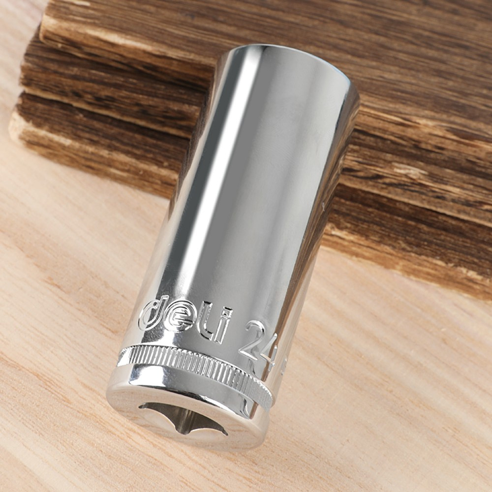 Головка торцевая шестигранная Deli YS EDQ4324 1/2", 24 мм, глубокая, серебристый - 4