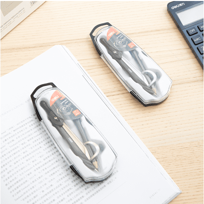 Циркуль "Deli EG20402", с карандашом, футляр, ассорти - 2