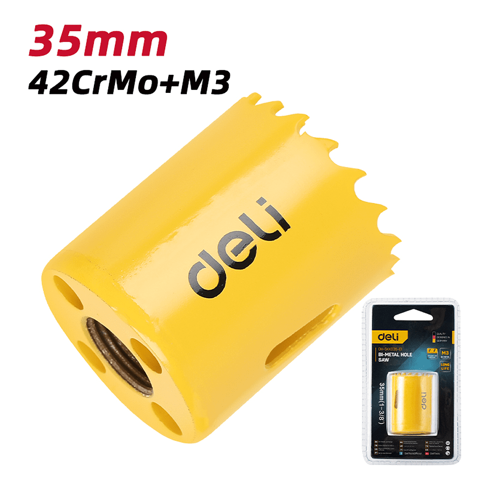 Коронка биметаллическая Deli YS EDH-SKK035-E1, 35 х 38 мм, М14 - 2