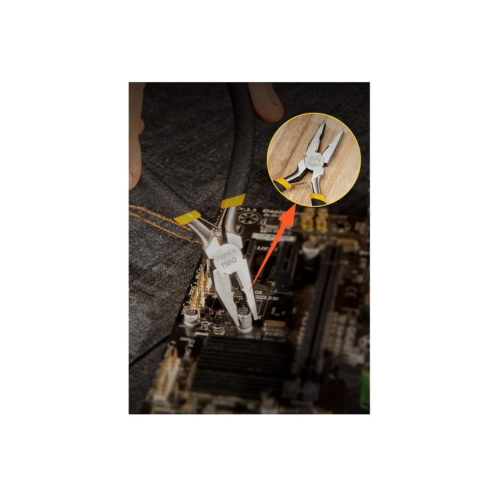 Набор мини-плоскогубцев Deli YS EDL103205-6, 6 шт., желтый, черный - 14