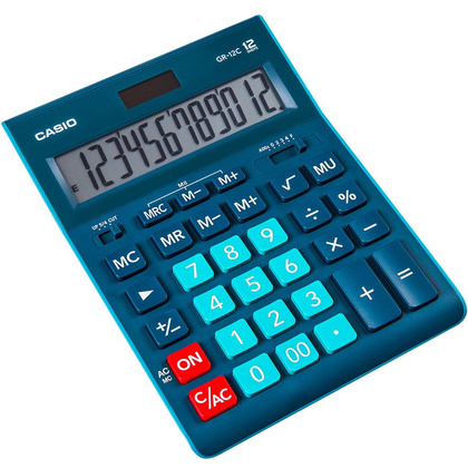 Калькулятор настольный Casio "GR-12", 12-разрядный, темно-зелёный