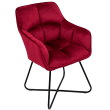 Кресло AksHome FLORIDA, велюр, бордовый, металл черный