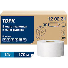 Бумага туалетная в мини-рулоне "Торк Advanced Т2", 2 слоя, 170 м (120231-03)