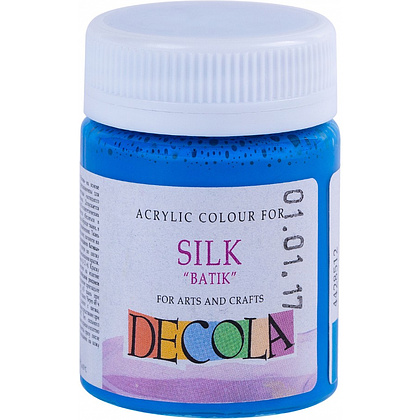 Краска акриловая по шелку перламутровая "Декола", 512 небесно-голубая, 50 мл., банка