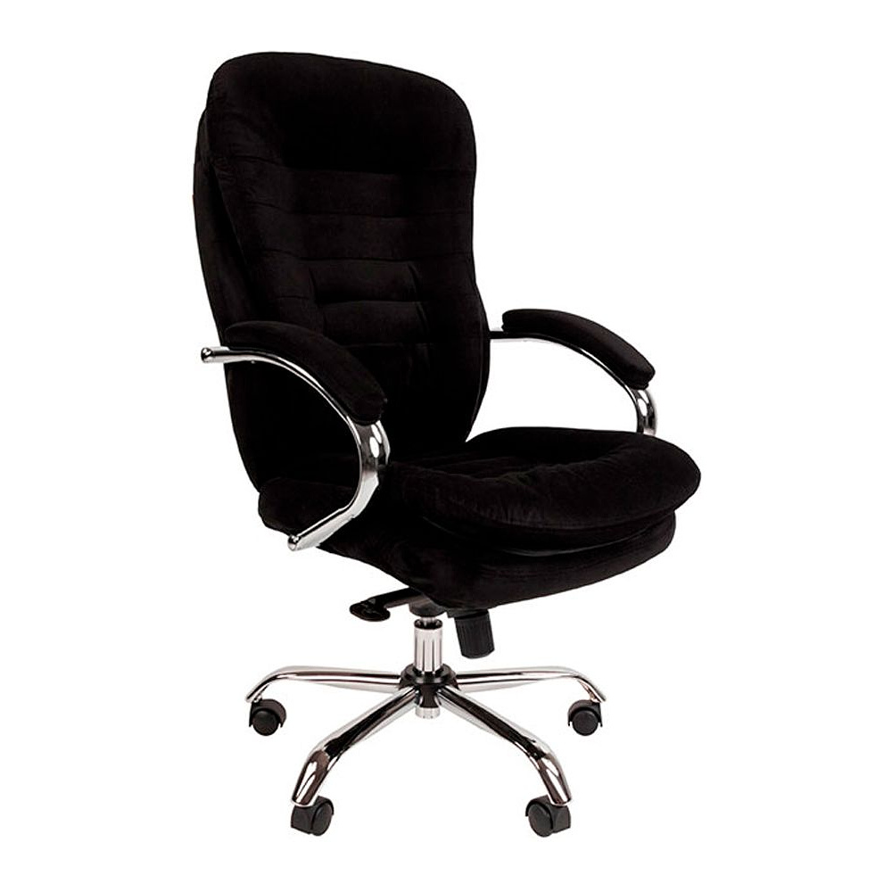 Кресло для руководителя "Chairman Home 795", велюр, металл, черный