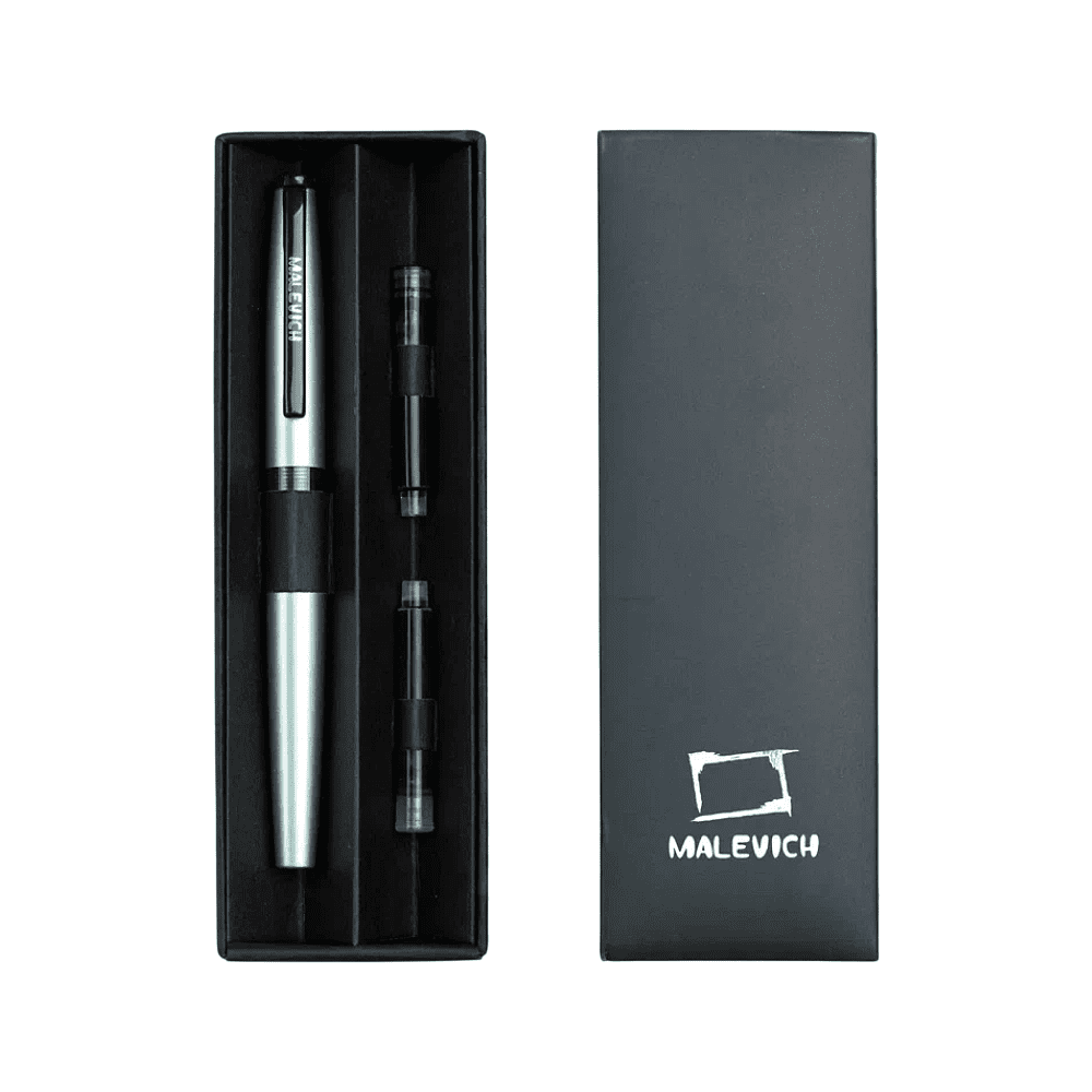 Ручка перьевая EF "Малевичъ", металл, с конвертером, набор два картриджа, бирюзовый перламутр