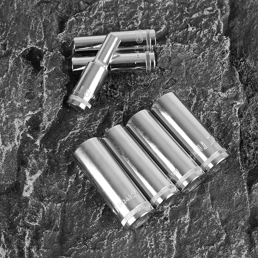 Головка торцевая шестигранная Deli YS EDQ4308 1/2", 8 мм, глубокая, серебристый - 2