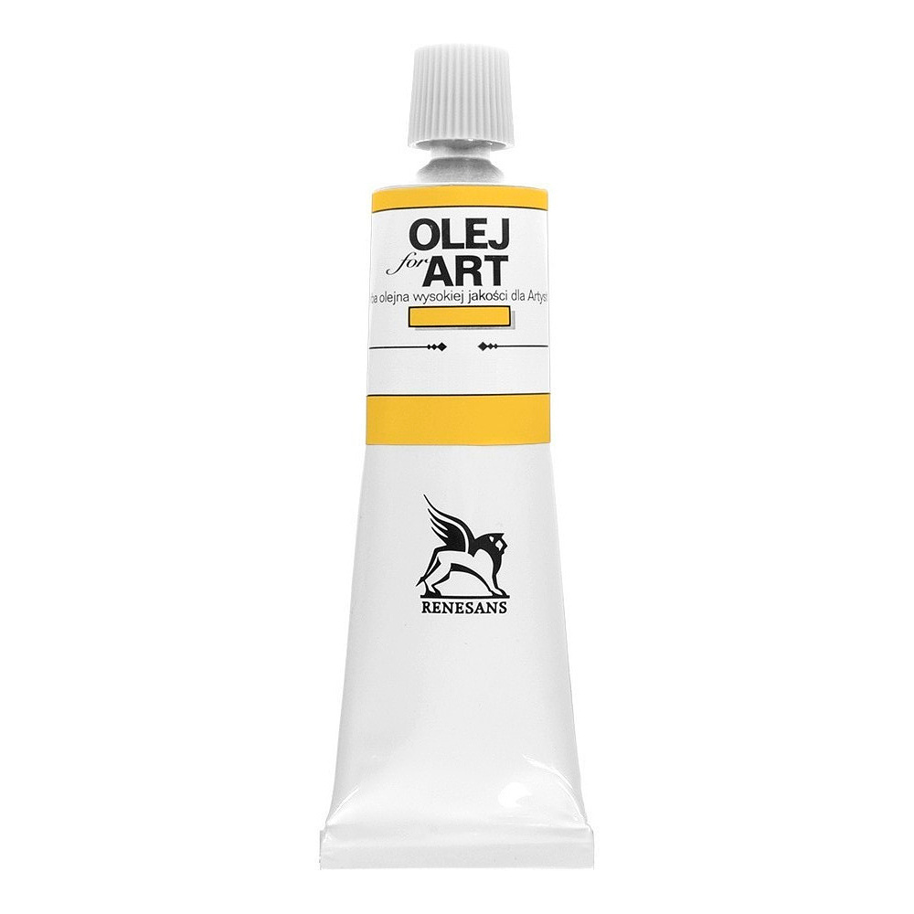 Краски масляные Renesans "Oils for art", 10 желтый кадмий средний, 60 мл, туба