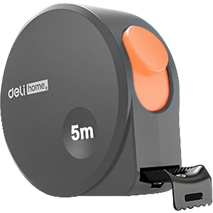 Рулетка Deli HS HT8519C, 5 м х 19 мм, Soft Touch, оранжевый