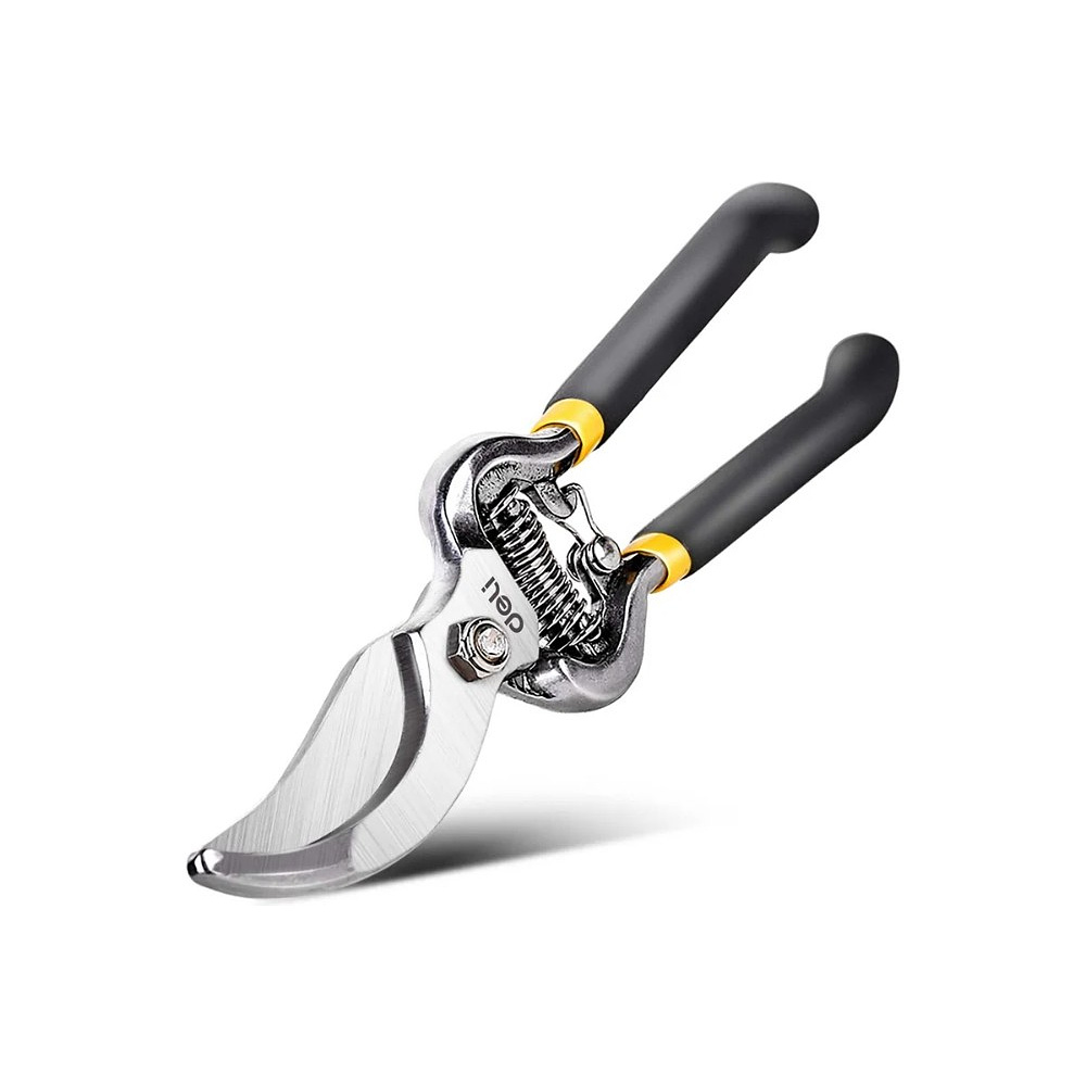 Секатор Deli GS EDL2778, пружина, диаметр реза 20 мм, ручка ПВХ, черный, зеленый