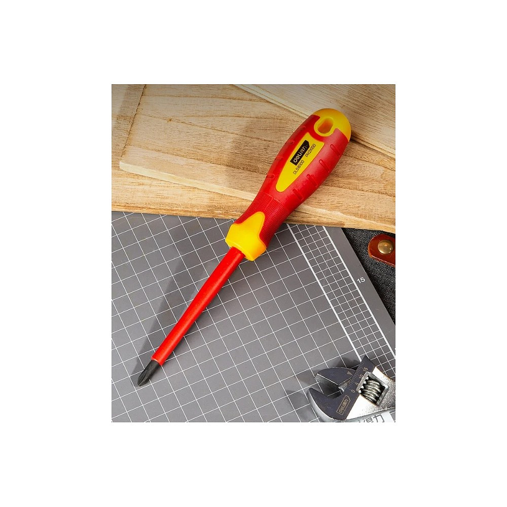 Отвертка диэлектрическая Deli YS EDL516100, PH2х100 мм, желтый, красный - 3