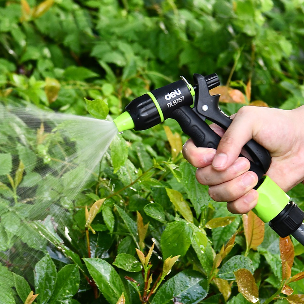 Пистолет-распылитель Deli GS EDL8757, 3 функции, быстросъем, фиксатор курка, черный, зеленый - 5