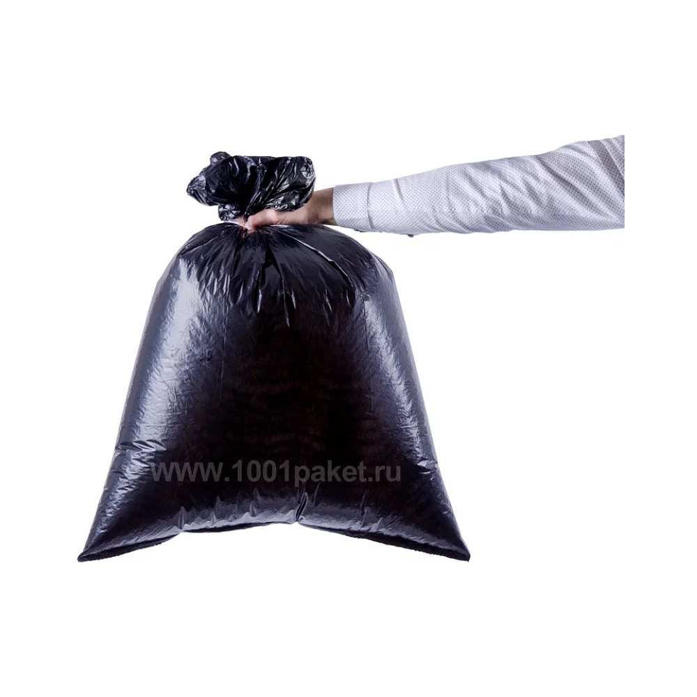 Мешки для мусора Ромашка Стандарт, 120 л, ПВД, 27 мкм, 68х105 см, 20 шт/рулон, черный - 2