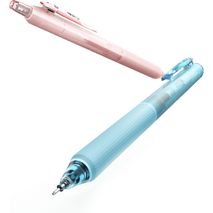 Ручка шариковая автоматическая "Low Viscosity", 0,7 мм, розовый, стерж. синий - 2