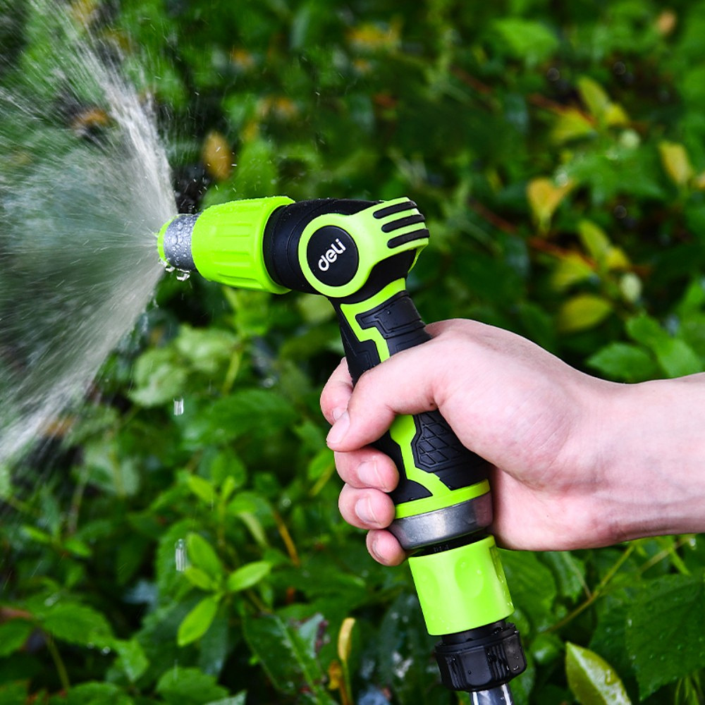 Пистолет-распылитель Deli GS EDL8072, 3 функции, быстросъем, бескурковый, черный, зеленый - 5